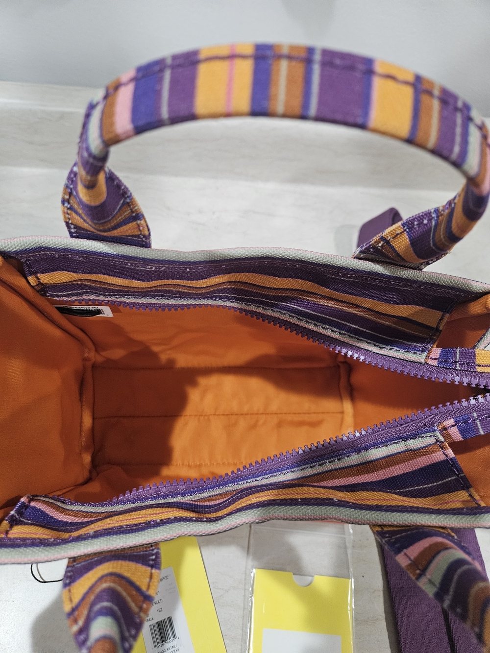 Marc Jacobs The Tote Bag - Purple & Orange Striped Canvas - Picture 4 of 11